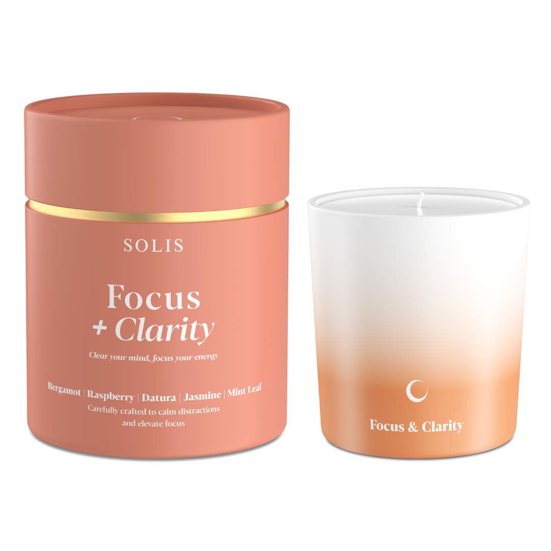 Bergamot and jasmine essential oil candle for improved focus, mental clarity, and productivity – eco-friendly