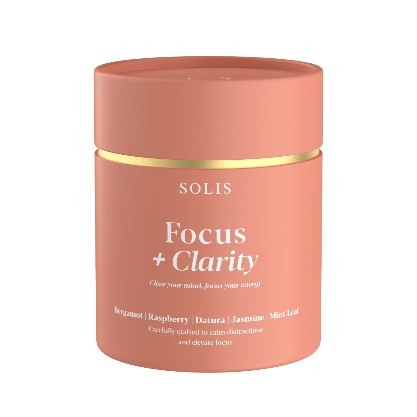 Soy Wax Focus & Clarity Candle – natural essential oils to boost mental performance, reduce brain fog, and improve focus.